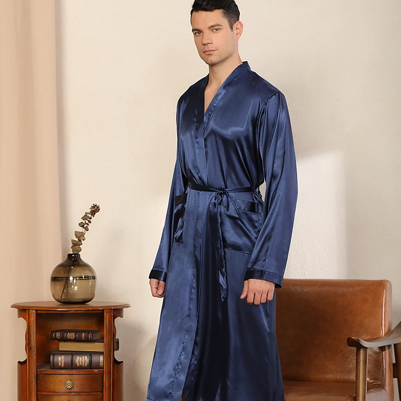 2021 Latest Fashion Popular Men's Solid Color Kimono Robe Thin Cardigan Robe Loose Size Long Sleeve Spring And Autumn Smooth Fac
2021 Latest Fashion Popular Men's Solid Color Kimono Robe Thin Cardigan Robe Loose Size Long Sleeve Spring And Autumn Smooth Fac