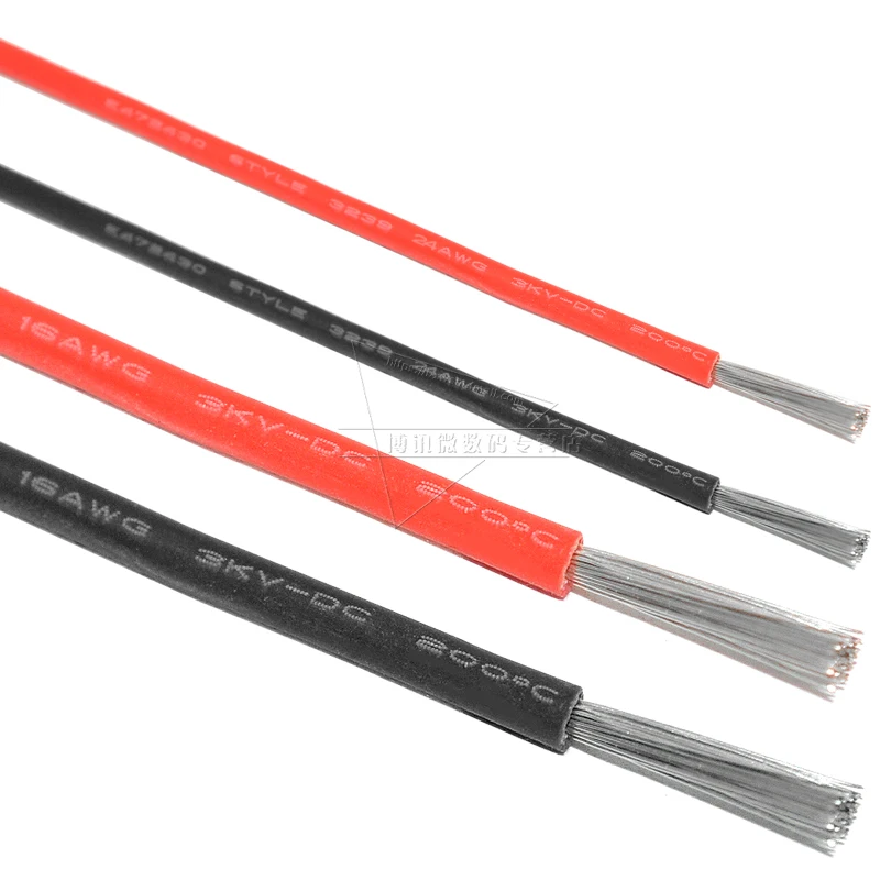 5meter high temperature Silicone Cable Cord 30#28/26/24/22/20/18 16 AWG 5m red 5m black Silicon Wire Tinned Koper Cable
5meter high temperature Silicone Cable Cord 30#28/26/24/22/20/18 16 AWG 5m red 5m black Silicon Wire Tinned Koper Cable