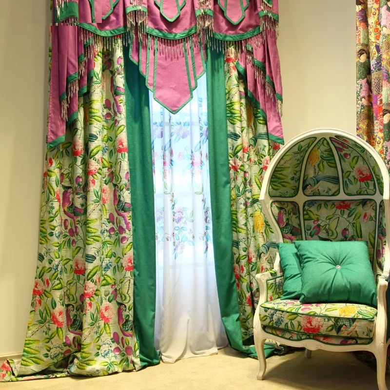 Rural floral curtains Bohemian Southeast Asian style splicing living room bedroom shading
Rural floral curtains Bohemian Southeast Asian style splicing living room bedroom shading