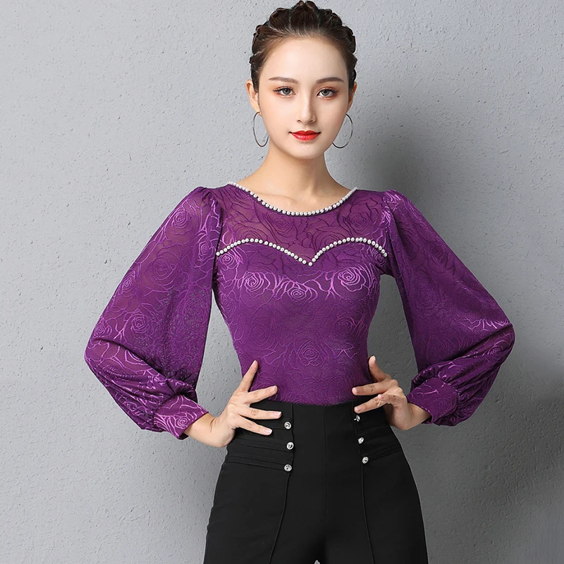 Sexy Latin dance Top practice clothes women newnational standard modern dance costume long-sleeved ballroom dance tops
Sexy Latin dance Top practice clothes women newnational standard modern dance costume long-sleeved ballroom dance tops
