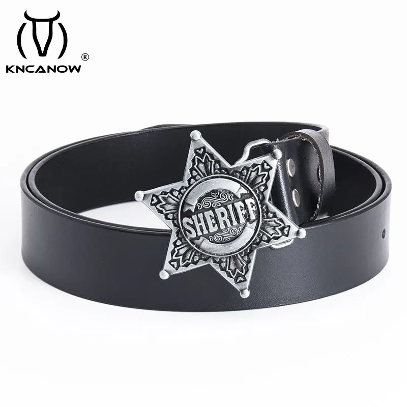 Fashion Wild Genuine Leather Belt Men Metal Buckle Retro Hexagram Sheriff Star Badge Waistbands Bold Hip Hop Street Dance Strap
Fashion Wild Genuine Leather Belt Men Metal Buckle Retro Hexagram Sheriff Star Badge Waistbands Bold Hip Hop Street Dance Strap