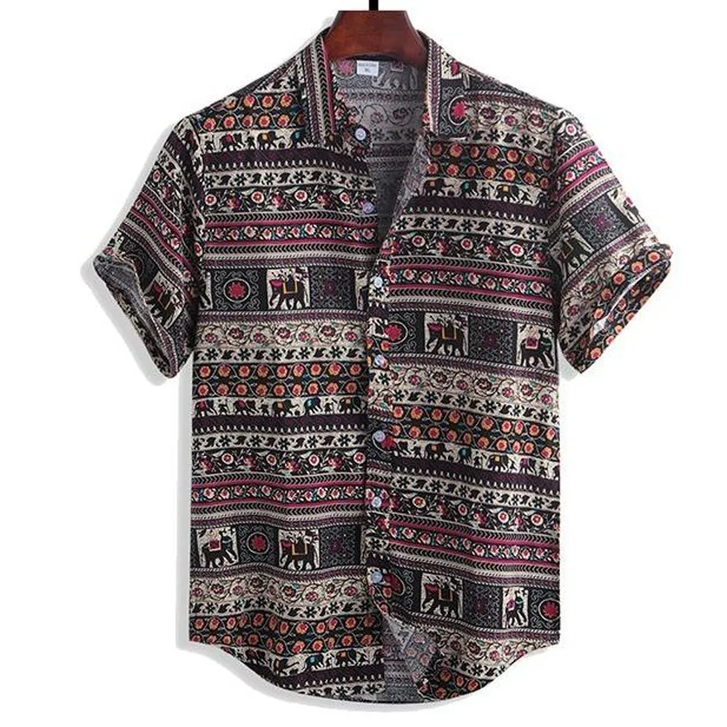 Mens Shirt Vintage Summer Fashion Casual Short Sleeve shirt Ethnic Style Hawaiian Cotton Linen Streetwear Clothes Camisa
Mens Shirt Vintage Summer Fashion Casual Short Sleeve shirt Ethnic Style Hawaiian Cotton Linen Streetwear Clothes Camisa