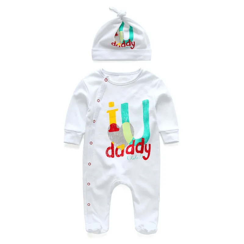 New 2019 Winter spring children's baby clothes I Love Mam Dad cotton long-sleeved newborn baby boys girl Jumpsuit Romper and hat
New 2019 Winter spring children's baby clothes I Love Mam Dad cotton long-sleeved newborn baby boys girl Jumpsuit Romper and hat