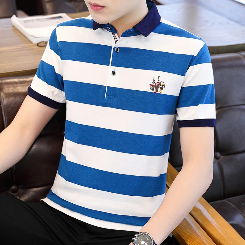 Men's Polo Shirt Summer 2020 Business Casual Slim Embroidered Short-sleeved POLO Shirt Striped Shirts Plus Size M-4XL
Men's Polo Shirt Summer 2020 Business Casual Slim Embroidered Short-sleeved POLO Shirt Striped Shirts Plus Size M-4XL