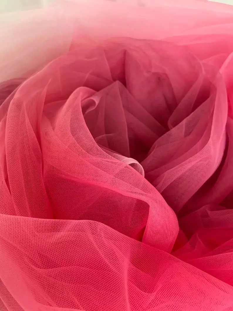 5 yards Dip Dye Tulle Fabric, Hot Pink Tulle Fabric With Ombré Color For Dress, Cotustome
5 yards Dip Dye Tulle Fabric, Hot Pink Tulle Fabric With Ombré Color For Dress, Cotustome