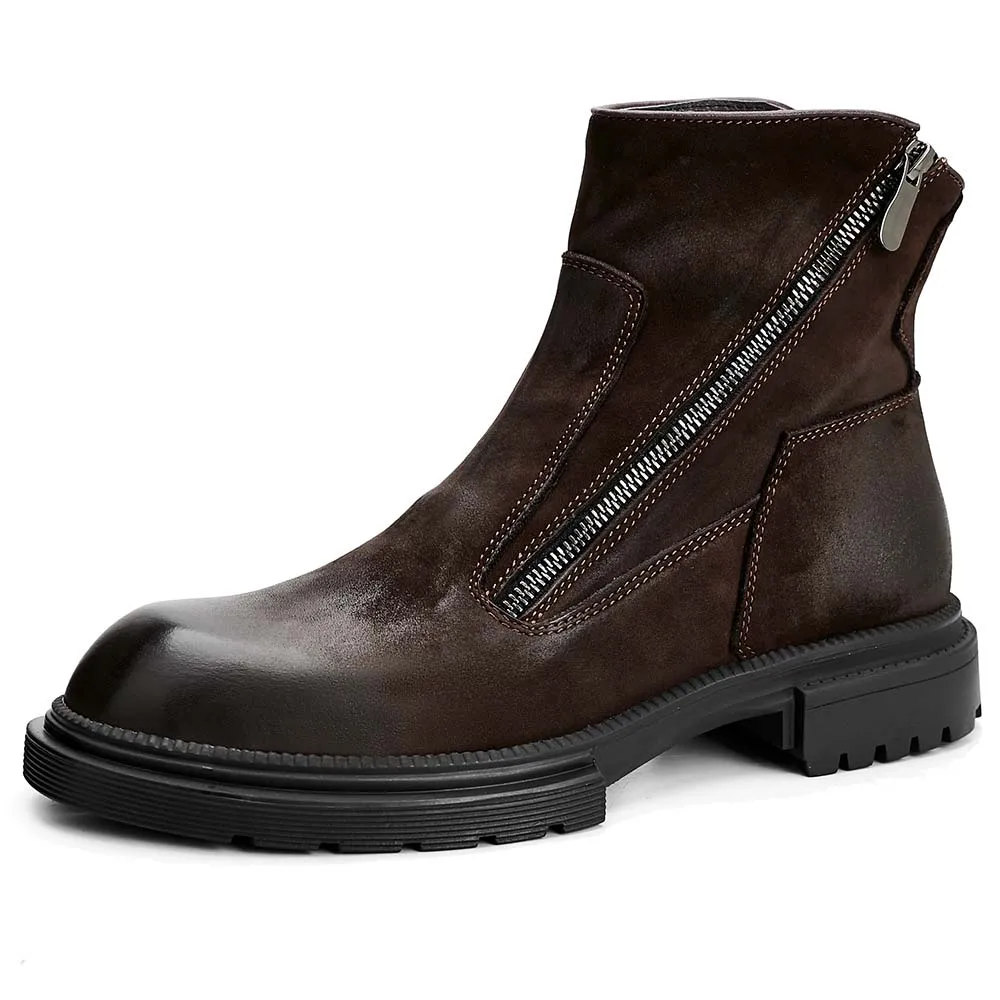 Zipper High top Fashion boots Thick bottom Short boots Military boots round toe Leather boots Autumn Winter Men shoes Cowhide
Zipper High top Fashion boots Thick bottom Short boots Military boots round toe Leather boots Autumn Winter Men shoes Cowhide