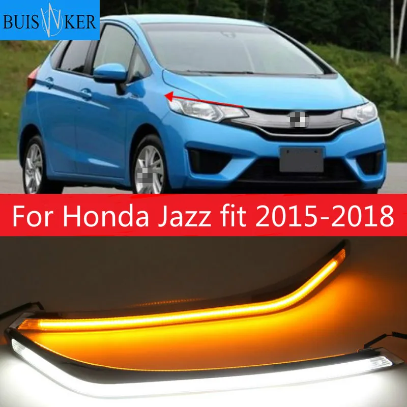 LED DRL fog lamp with turn signal function car styling LED Daytime Running Lights for Honda Jazz fit 2015-2018
LED DRL fog lamp with turn signal function car styling LED Daytime Running Lights for Honda Jazz fit 2015-2018