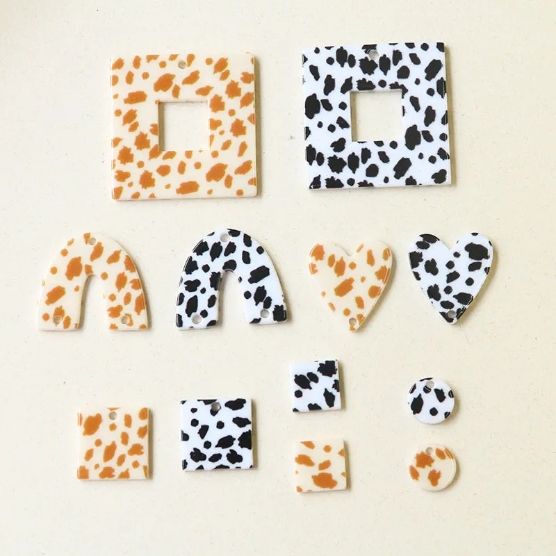 New style 50pcs/lot color Leopard pattern print geometry square/hearts/round/u shape acrylic beads diy jewelry earring accessory
New style 50pcs/lot color Leopard pattern print geometry square/hearts/round/u shape acrylic beads diy jewelry earring accessory
