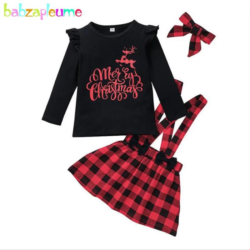 Fall Kids Clothes Toddler Christmas Outfit Cartoon Cute Print Cotton Baby T-shirt+Plaid Skirt Little Girls Clothing Set BC2124
Fall Kids Clothes Toddler Christmas Outfit Cartoon Cute Print Cotton Baby T-shirt+Plaid Skirt Little Girls Clothing Set BC2124