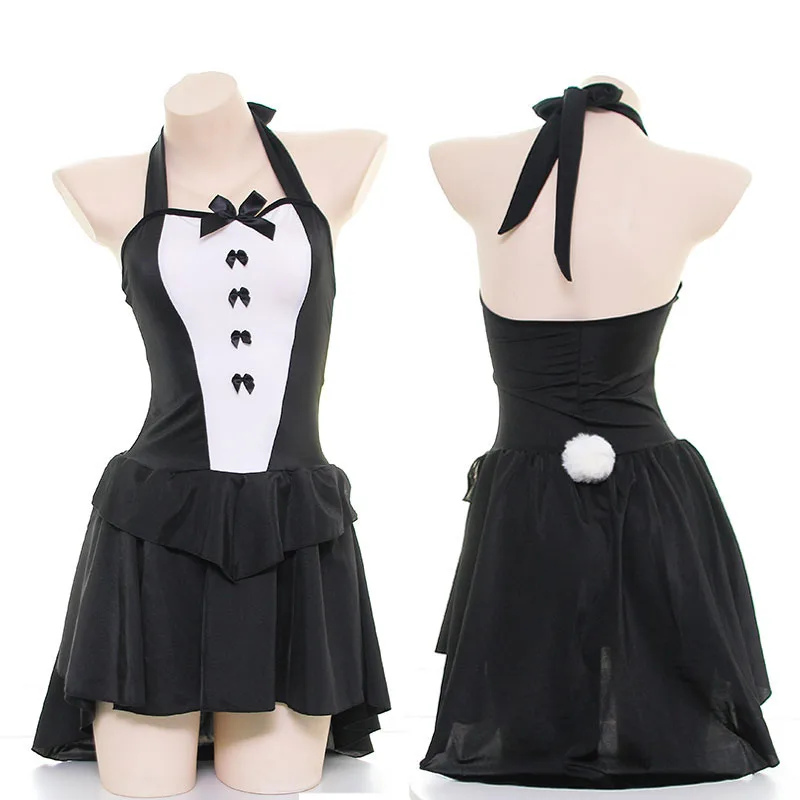 Cute Sexy Women's Nite French Lolita Bow-knot Maid Dress with Tail Rabbit Girl Servant Cosplay Costume Lolita Lingerie Uniform
Cute Sexy Women's Nite French Lolita Bow-knot Maid Dress with Tail Rabbit Girl Servant Cosplay Costume Lolita Lingerie Uniform