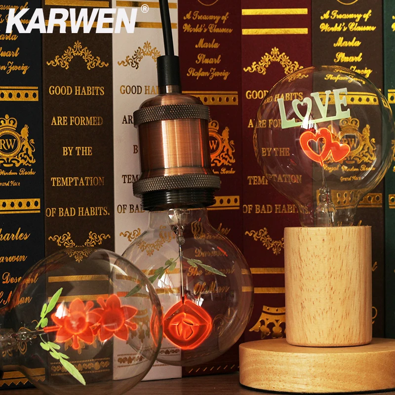 Винтажная лампа Эдисона KARWEN E27, ночник, женский, цветочный и I-Love-You, праздничный, Свадебный, Рождественский Декор, Подвесная лампа
Винтажная лампа Эдисона KARWEN E27, ночник, женский, цветочный и I-Love-You, праздничный, Свадебный, Рождественский Декор, Подвесная лампа