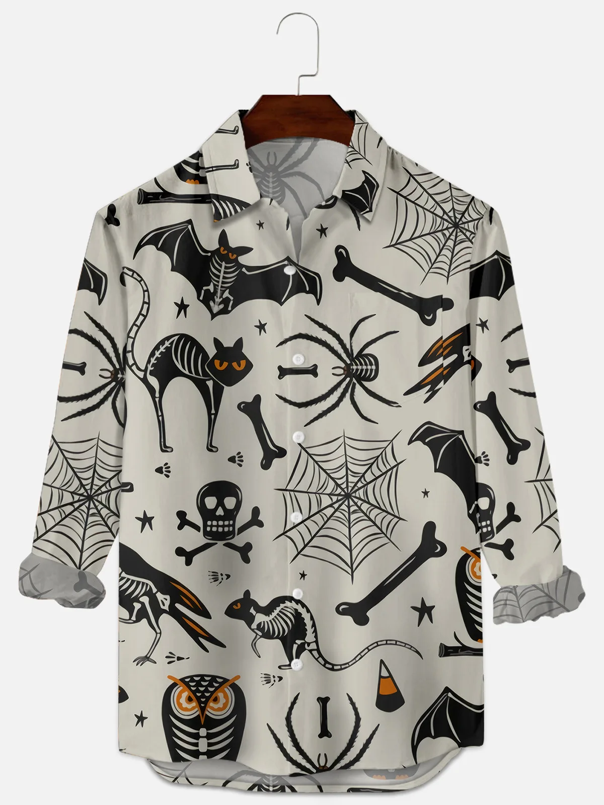 2021 Hot 12 Halloween Striped Pattern Digital Printing Loose Casual Large Button Long Sleeve Cardigan Men's Shirt
2021 Hot 12 Halloween Striped Pattern Digital Printing Loose Casual Large Button Long Sleeve Cardigan Men's Shirt