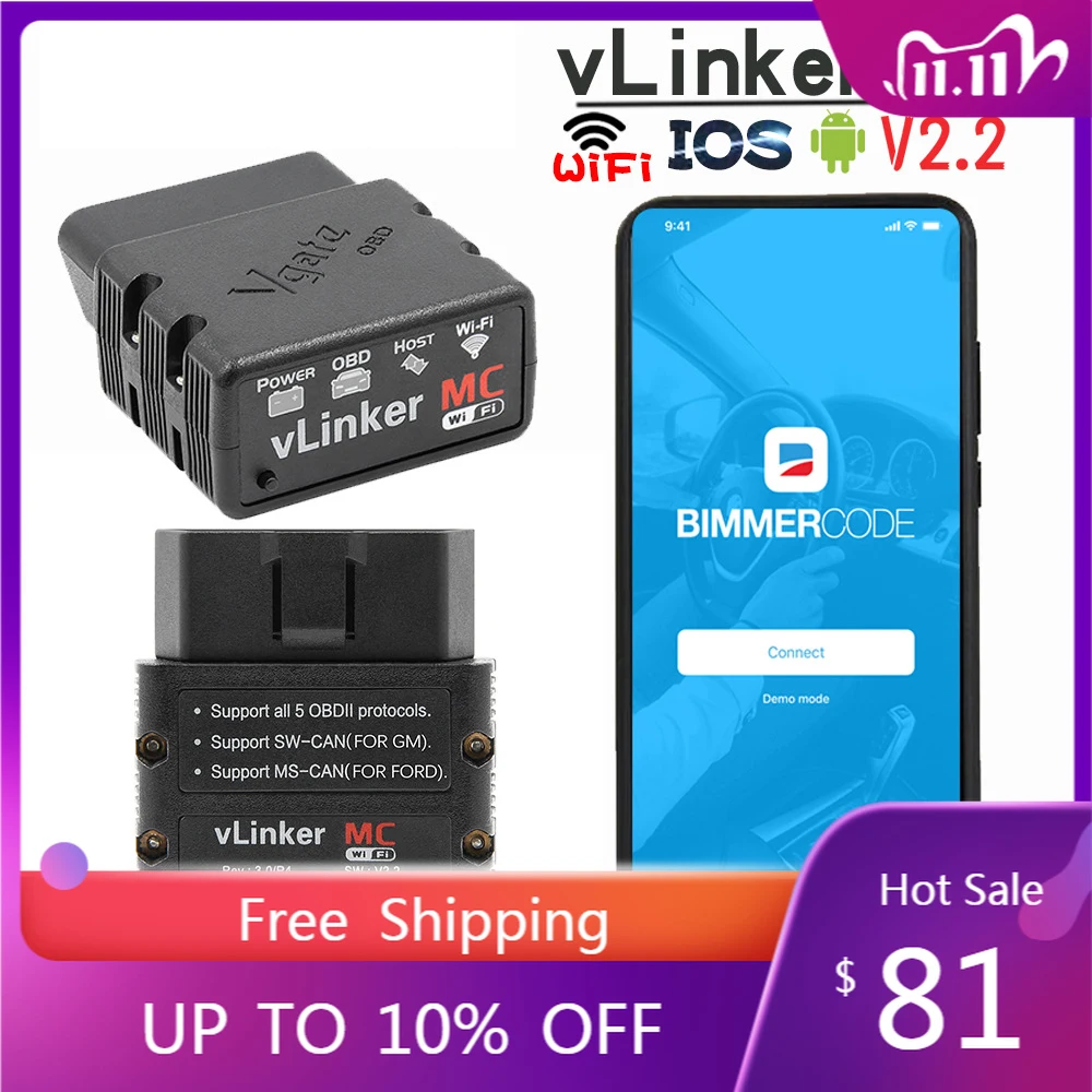2023 Hot Sale VLin Ker M C WIFI V2.2 Car OBD Fault Diagnostic Device Supports Android or IPhone Automotive Tools
2023 Hot Sale VLin Ker M C WIFI V2.2 Car OBD Fault Diagnostic Device Supports Android or IPhone Automotive Tools