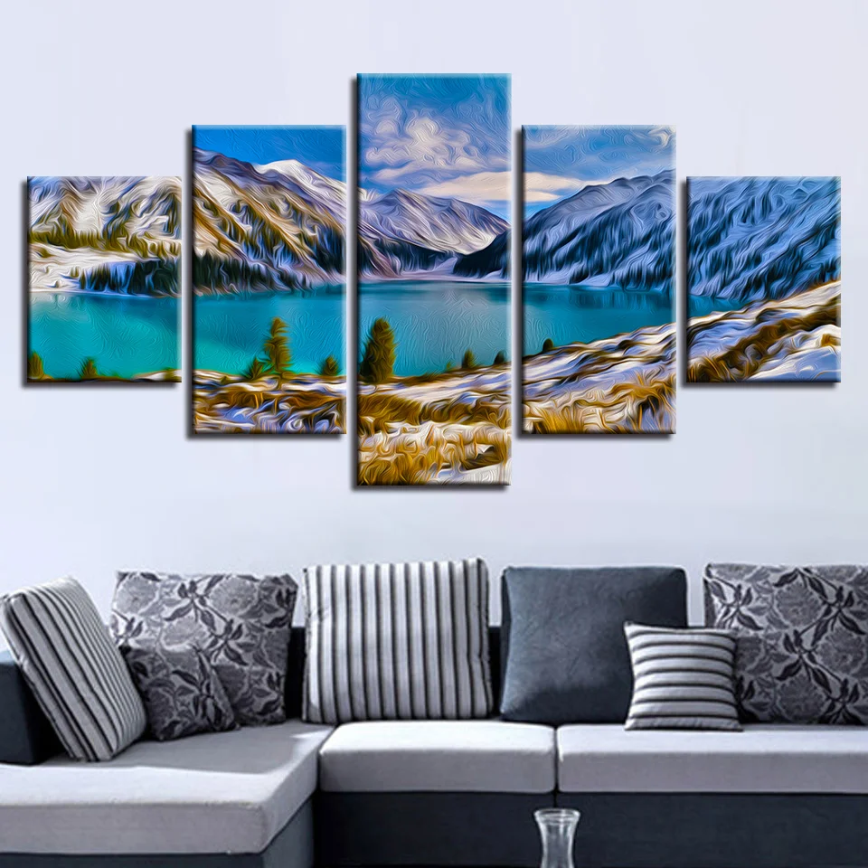 Wall Art Canvas Painting 5 Pieces HD Printing Art Modern Mountain Lake Pictures Posters Canvas Paintings Decor Living Room
Wall Art Canvas Painting 5 Pieces HD Printing Art Modern Mountain Lake Pictures Posters Canvas Paintings Decor Living Room