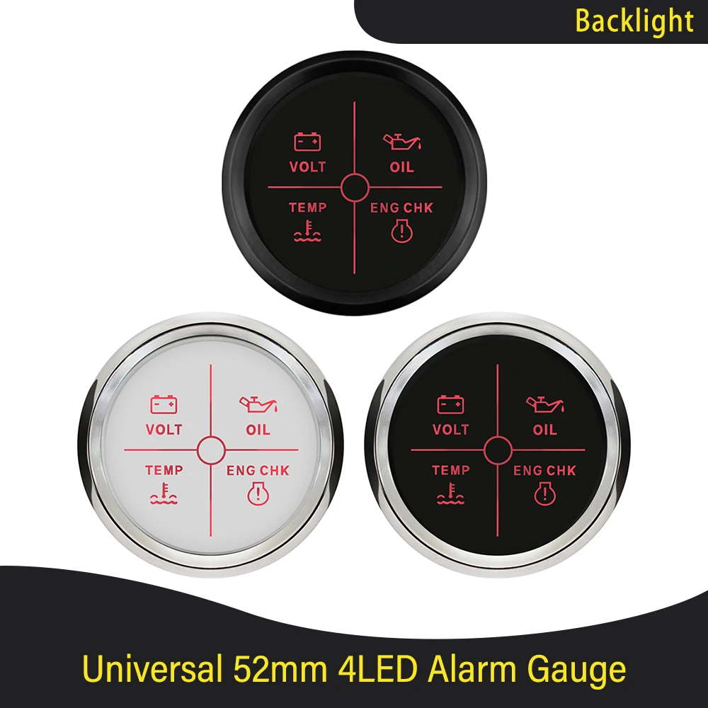 Universal 52mm 4 LED Alarm Gauge Meter Volt Water Temp Oil Pressure Alarm Indicator Gauge Meter with Red Backlight 12V 24V
Universal 52mm 4 LED Alarm Gauge Meter Volt Water Temp Oil Pressure Alarm Indicator Gauge Meter with Red Backlight 12V 24V