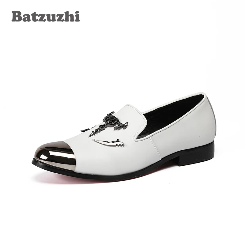 Batzuzhi Italian Luxury Men Shoes Silver Top and Metal Toe Men's Dress Shoes Genuine Leather Men Shoes White Wedding Flats Men
Batzuzhi Italian Luxury Men Shoes Silver Top and Metal Toe Men's Dress Shoes Genuine Leather Men Shoes White Wedding Flats Men