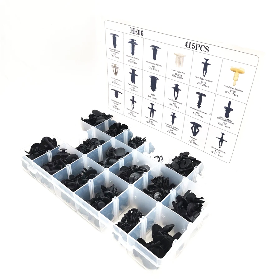 415pcs/box 18 Sizes Trim Clips Retainer Panel Bumper Fastener Set For Ford
415pcs/box 18 Sizes Trim Clips Retainer Panel Bumper Fastener Set For Ford