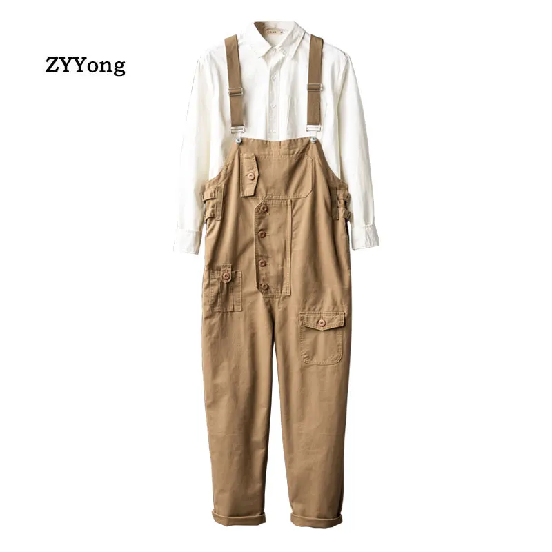 Loose Straight Big Pocket Khaki Brown Freight Overalls Men Jumpsuit Bib Hip Hop Streetwear Rompers Casual Cargo Pants Trousers
Loose Straight Big Pocket Khaki Brown Freight Overalls Men Jumpsuit Bib Hip Hop Streetwear Rompers Casual Cargo Pants Trousers