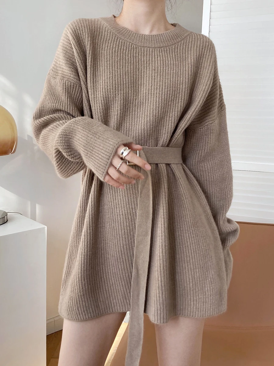 High Waist Women Sweater Dress Female 2022 Winter Woman Clothing O Neck Elegant Fashion Lace Up Solid Thick Knitted Vestido Mini
High Waist Women Sweater Dress Female 2022 Winter Woman Clothing O Neck Elegant Fashion Lace Up Solid Thick Knitted Vestido Mini
