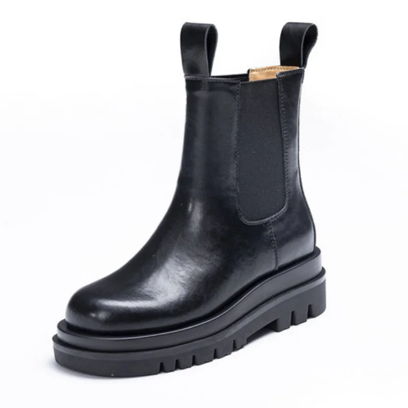 Chelsea Boots Women Slip On Ankle Boots Winter Shoes Woman Platform Bottom Boots Black Chunky Heel Genuine Leather botas WSH4170
Chelsea Boots Women Slip On Ankle Boots Winter Shoes Woman Platform Bottom Boots Black Chunky Heel Genuine Leather botas WSH4170