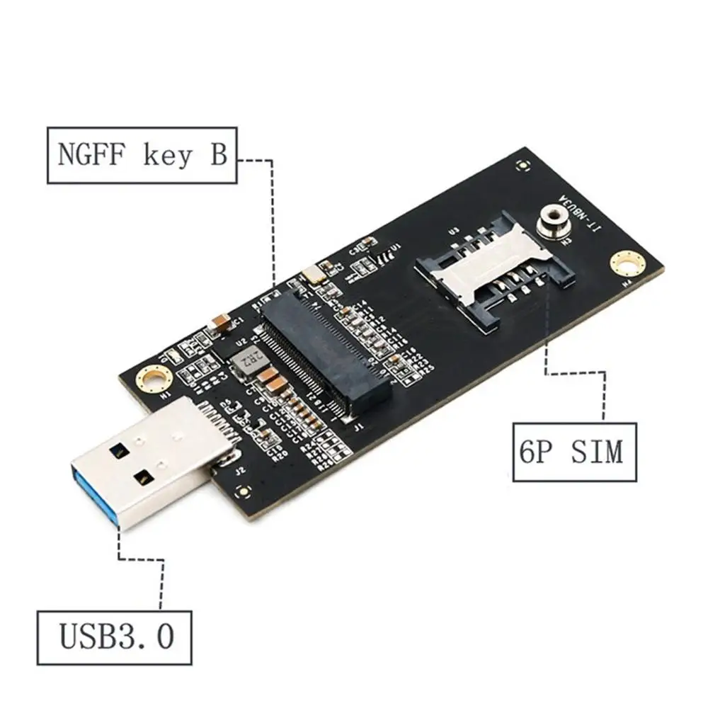 NGFF M.2 B-key to USB 3.0 Adapter Wireless With SIM card Slot for WWAN LTE 4G Module 
NGFF M.2 B-key to USB 3.0 Adapter Wireless With SIM card Slot for WWAN LTE 4G Module