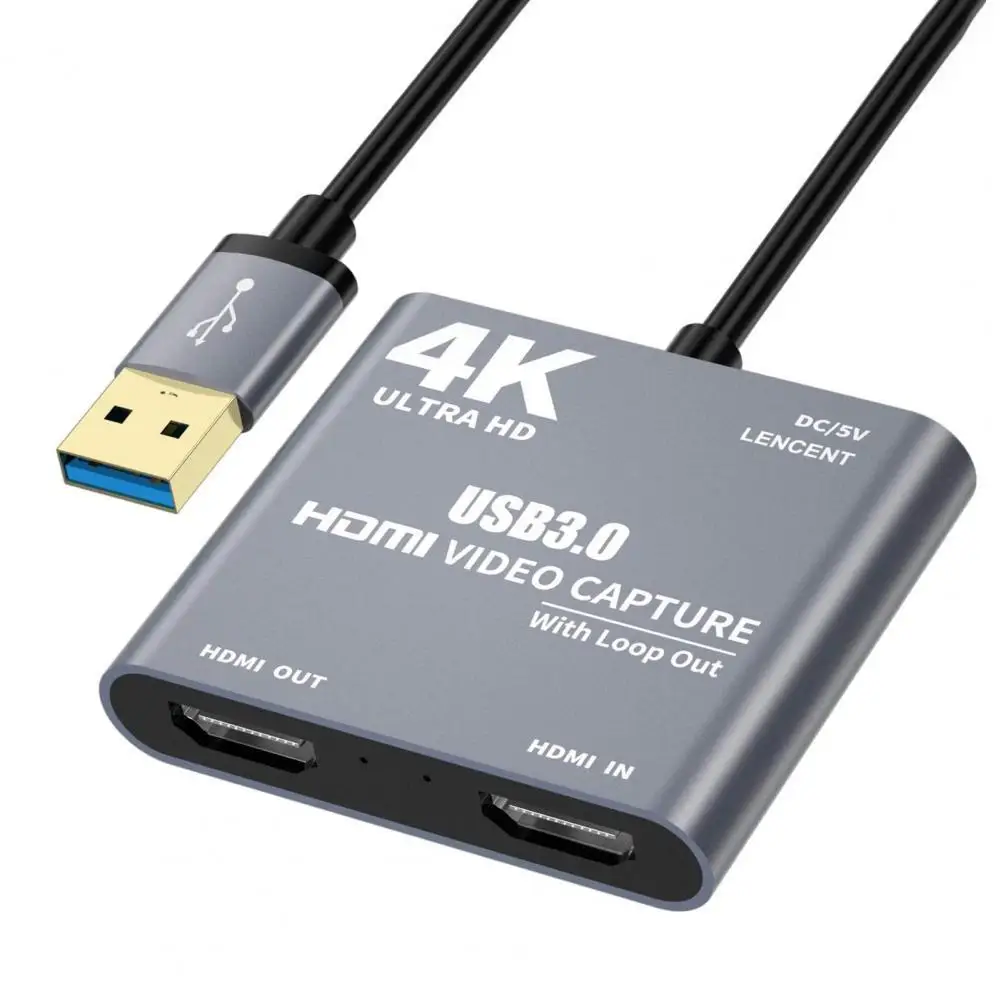 4K 1080P USB 3.0 to HDMI-compatible Video Audio Game Capture Card for PS4 Game DVD Camcorder Camera Recording Live Streaming
4K 1080P USB 3.0 to HDMI-compatible Video Audio Game Capture Card for PS4 Game DVD Camcorder Camera Recording Live Streaming
