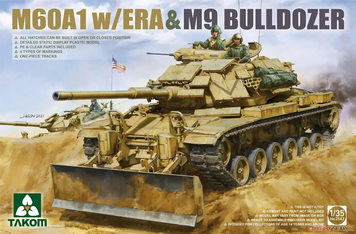 Набор пластиковых моделей Takom 2142 1/35 M60A1 с лезвием-бульдозером ERA и M9
Набор пластиковых моделей Takom 2142 1/35 M60A1 с лезвием-бульдозером ERA и M9