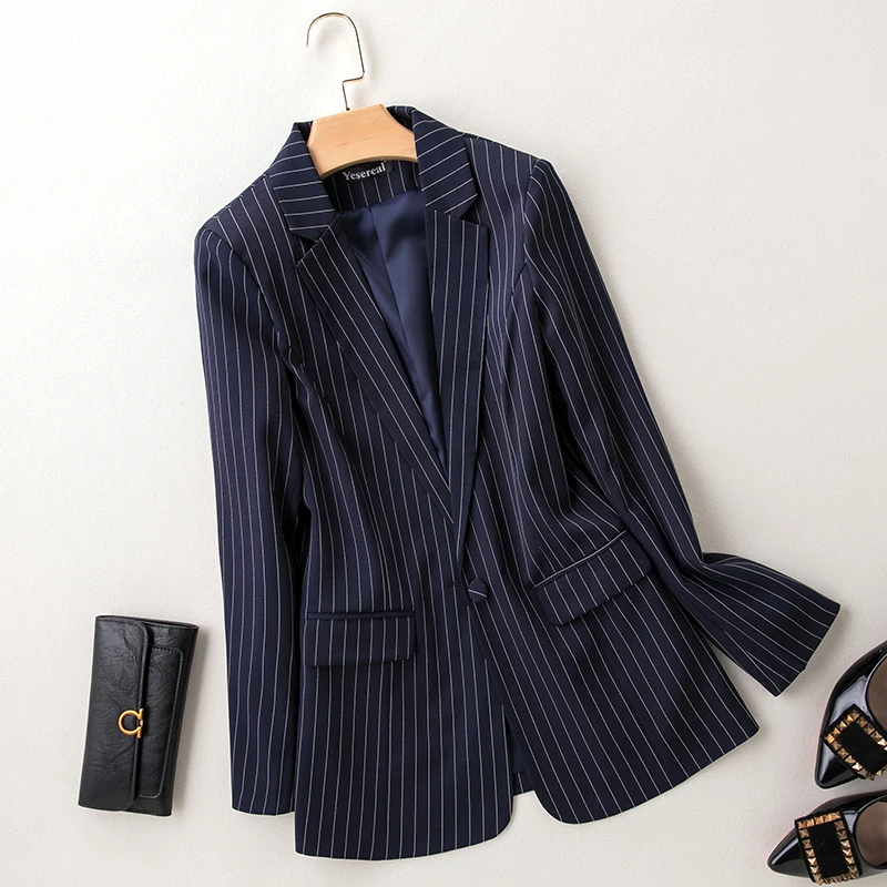 2022 New 7XL Womens Coat Business Suits Spring Autumn Stripe Women Blazers Jackets Slim long-sleeve Blazer Women Suit
2022 New 7XL Womens Coat Business Suits Spring Autumn Stripe Women Blazers Jackets Slim long-sleeve Blazer Women Suit