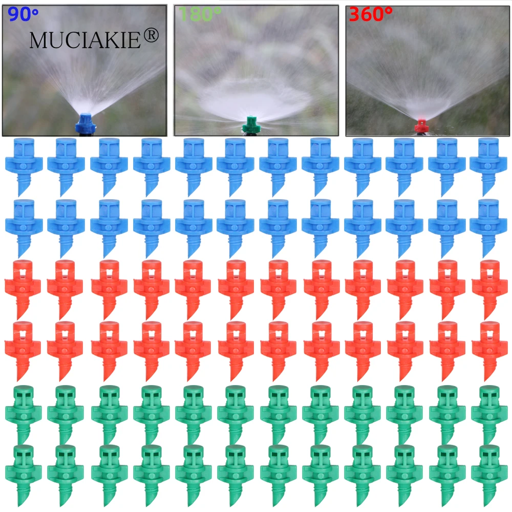 MUCIAKIE 100PCS 90 180 360 Degree Refraction Nozzle Sprinkler Head Thread Connection Garden Irrigation Sprayer for Greenhouse
MUCIAKIE 100PCS 90 180 360 Degree Refraction Nozzle Sprinkler Head Thread Connection Garden Irrigation Sprayer for Greenhouse
