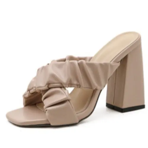 Fashion New Sexy Pleated Ladies Slippers Summer Sandals Party High heels Shoes Gladiator Slides Sandals Women Black Shoes
Fashion New Sexy Pleated Ladies Slippers Summer Sandals Party High heels Shoes Gladiator Slides Sandals Women Black Shoes