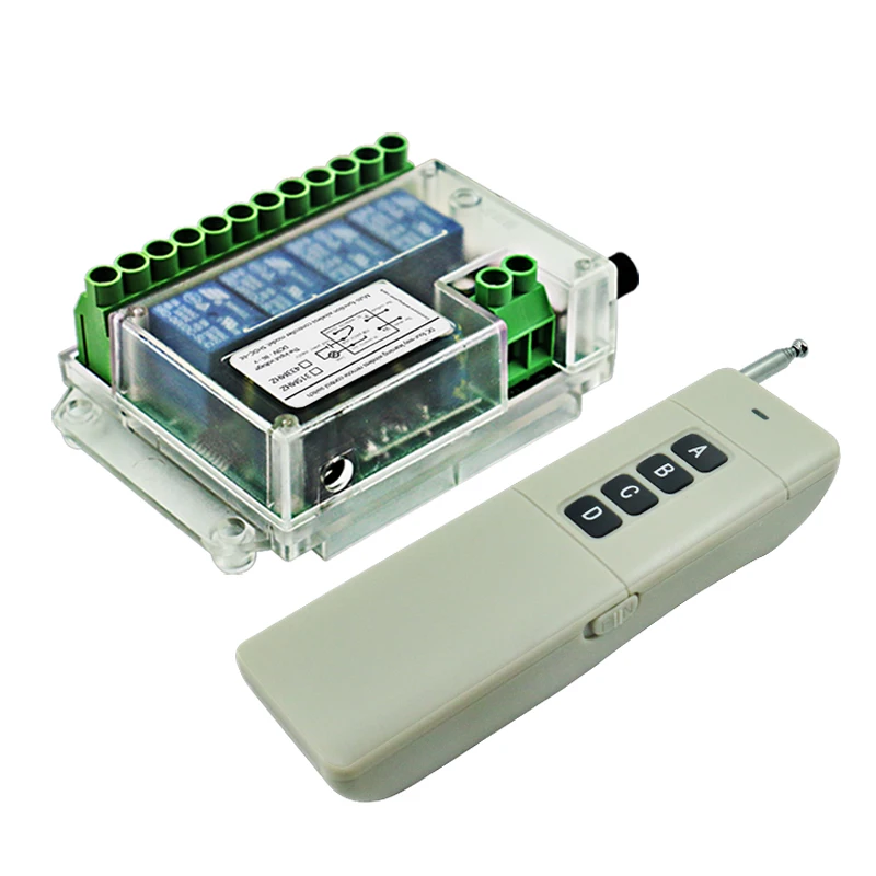 4 channel 10A relay 433mhz DC12V 24V RADIO frequency receiver and wireless remote control 4 relay wireless output
4 channel 10A relay 433mhz DC12V 24V RADIO frequency receiver and wireless remote control 4 relay wireless output