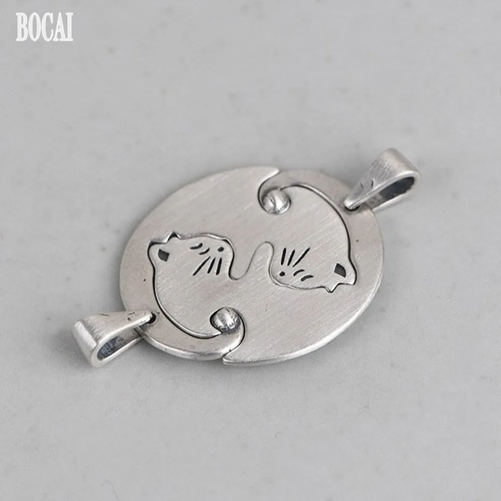 BOCAI New real S925 pure silver retro craftsmanship never separate couple pendant Thai silver matte cat pendant for men and wome
BOCAI New real S925 pure silver retro craftsmanship never separate couple pendant Thai silver matte cat pendant for men and wome