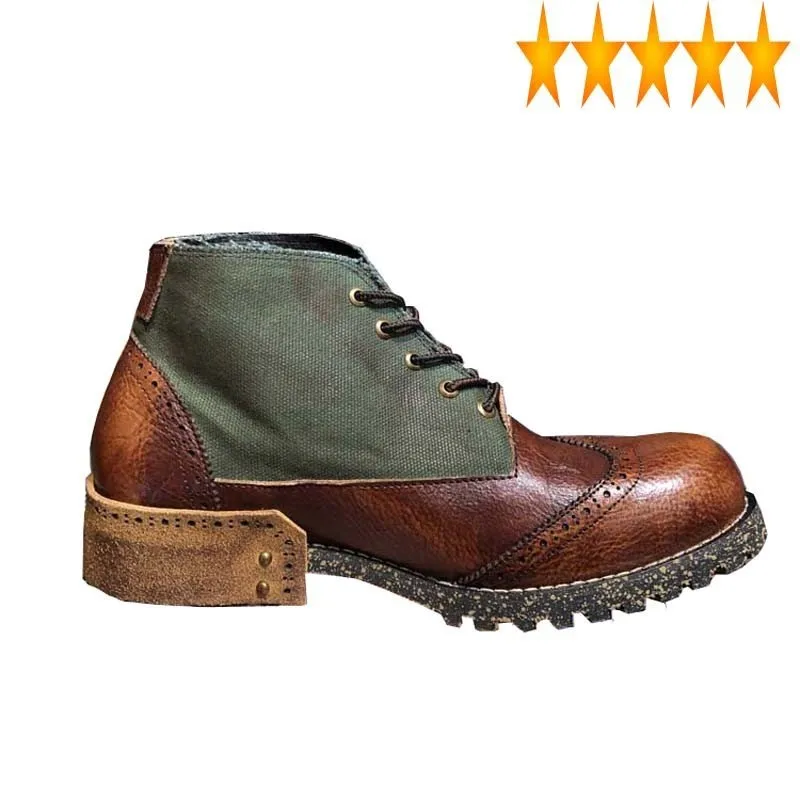 Leather Genuine Vintage Work Mens Safety Canvas Patchwork Motorcycle Ankle Boots Block Heels Lace Up High Top Riding Shoes
Leather Genuine Vintage Work Mens Safety Canvas Patchwork Motorcycle Ankle Boots Block Heels Lace Up High Top Riding Shoes