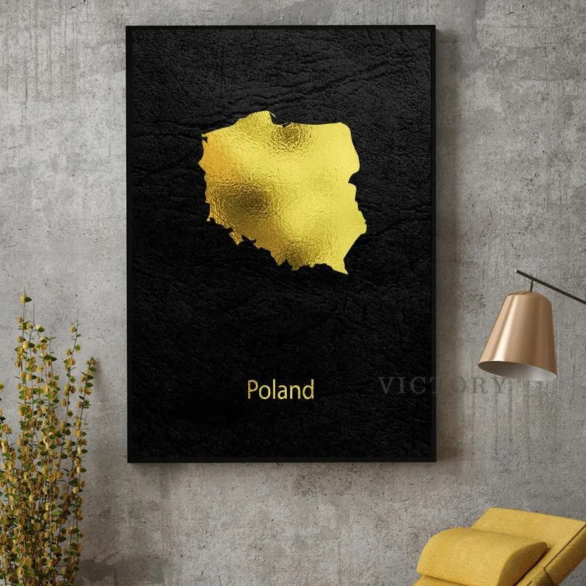 Poland Map Art Canvas Painting Golden Wall Art Pictures Prints Home Decor Wall Poster Decoration for Living Room
Poland Map Art Canvas Painting Golden Wall Art Pictures Prints Home Decor Wall Poster Decoration for Living Room