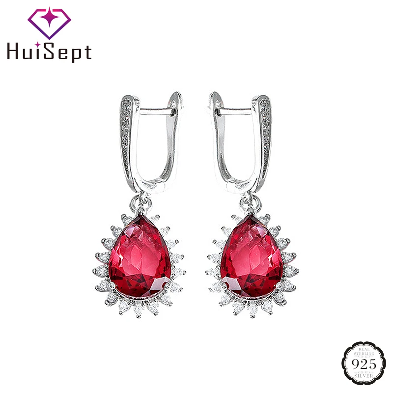 HuiSept Luxury Earrings for Women 925 Silver Jewelry Accessory Water Drop Shape Ruby Zircon Gemstone Wedding Engagement Earring
HuiSept Luxury Earrings for Women 925 Silver Jewelry Accessory Water Drop Shape Ruby Zircon Gemstone Wedding Engagement Earring