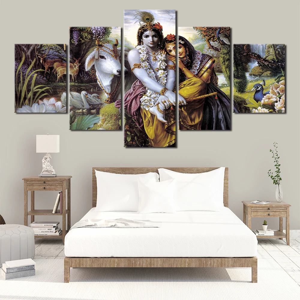 Hindu God Radha Krishna Love 2 HD Wall Art Canvas Poster and Print Canvas Painting Decorative Picture for Living Room Home Decor
Hindu God Radha Krishna Love 2 HD Wall Art Canvas Poster and Print Canvas Painting Decorative Picture for Living Room Home Decor