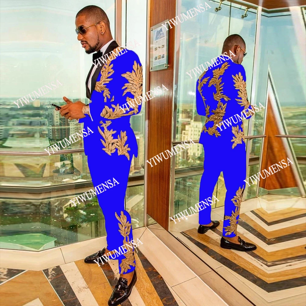 Gold Appliques Men Suits For Wedding Party Dinner Grooms Blazer Terno Masculino Tuxedos Customized 2 Pieces Jacket+Pants 2025
Gold Appliques Men Suits For Wedding Party Dinner Grooms Blazer Terno Masculino Tuxedos Customized 2 Pieces Jacket+Pants 2025