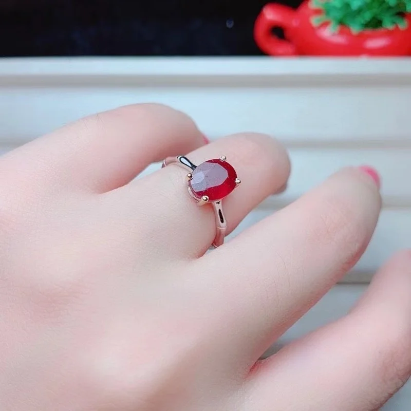 New Ruby Ring 925 Silver Ladies Ring Heart-shaped Luxury Elegant Beauty Wedding Gift 8*10MM
New Ruby Ring 925 Silver Ladies Ring Heart-shaped Luxury Elegant Beauty Wedding Gift 8*10MM
