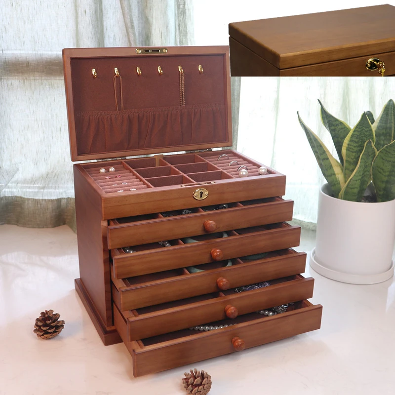 New 6-Layer Wooden Jewelry Box Jewelry Display Large Capacity Princess Jewelry Storage Gift Box Multi-layer Lily/glossy
New 6-Layer Wooden Jewelry Box Jewelry Display Large Capacity Princess Jewelry Storage Gift Box Multi-layer Lily/glossy