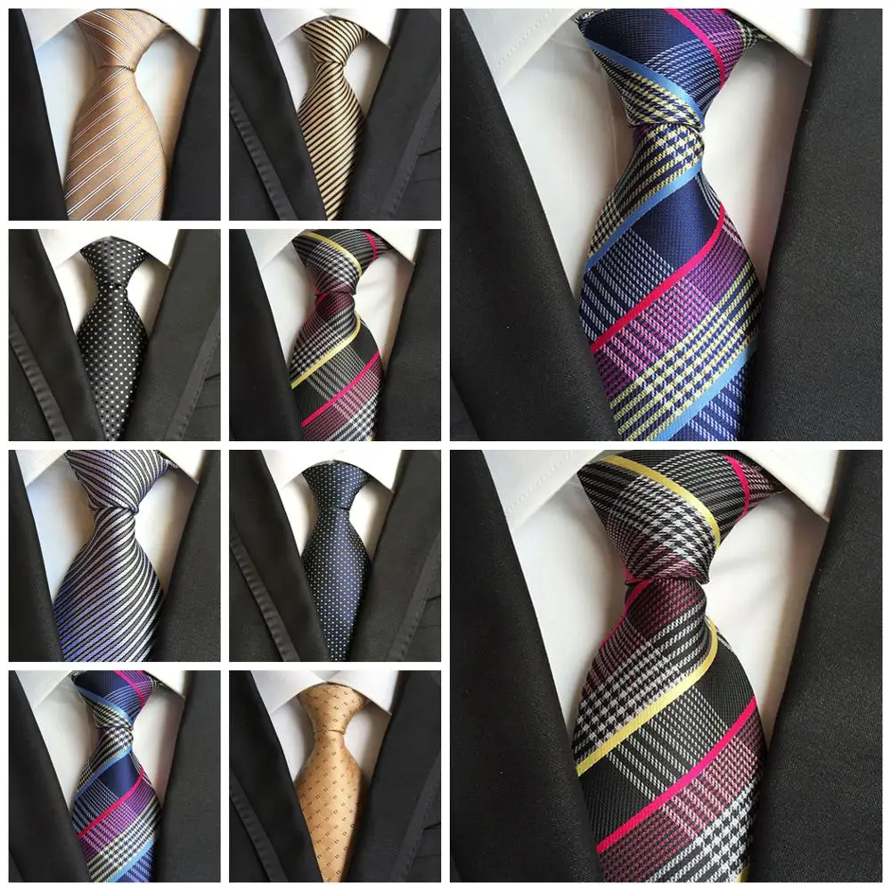 Wedding Neckties Classic Striped Plaid Polka Dot Silk 8CM Ties For Men Polyester Grey Blue Black Jacquard Woven Men's Neckties
Wedding Neckties Classic Striped Plaid Polka Dot Silk 8CM Ties For Men Polyester Grey Blue Black Jacquard Woven Men's Neckties
