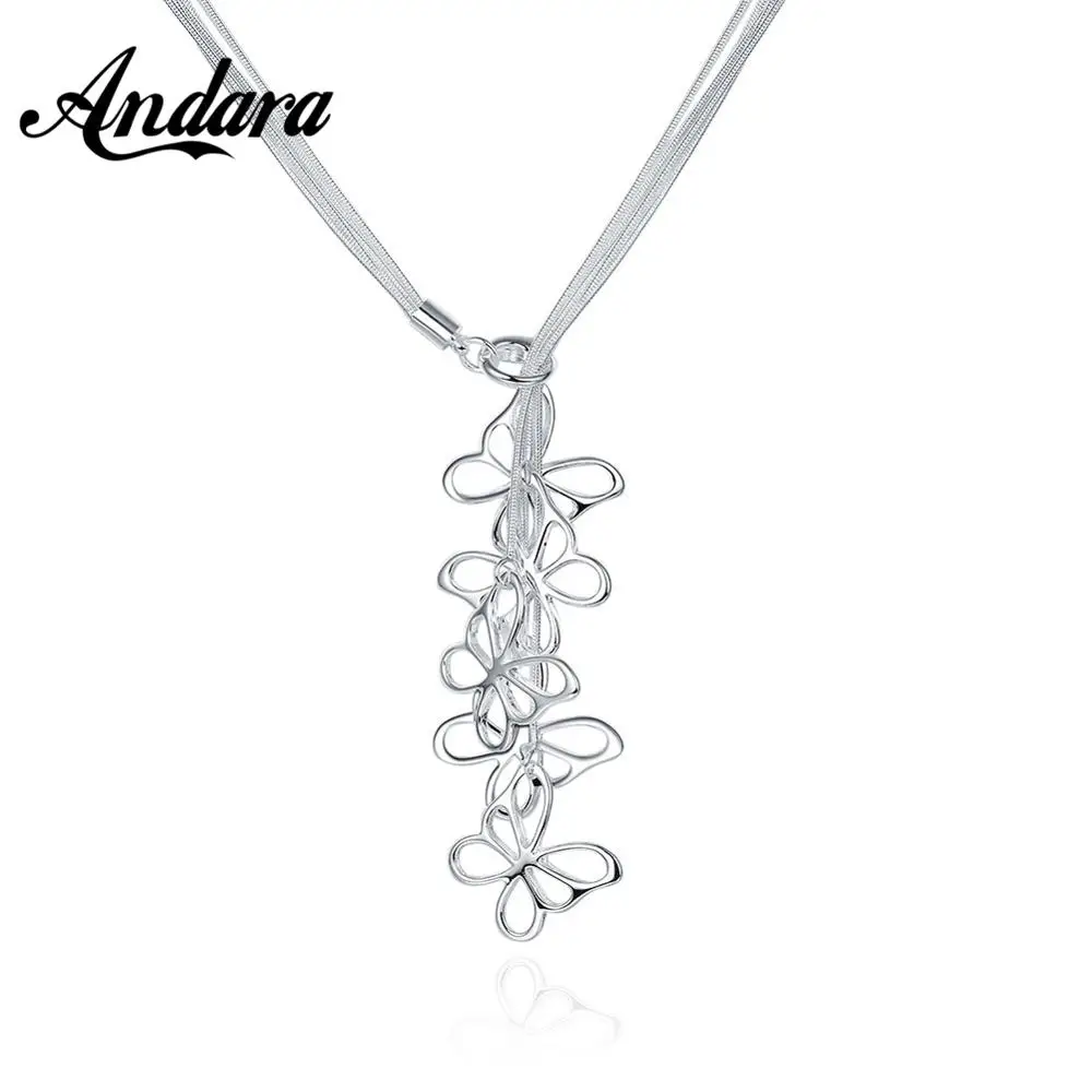 Fashion 925 Silver Necklace Five Butterfly Pendant Necklace for Woman Glamour Jewelry Gift
Fashion 925 Silver Necklace Five Butterfly Pendant Necklace for Woman Glamour Jewelry Gift