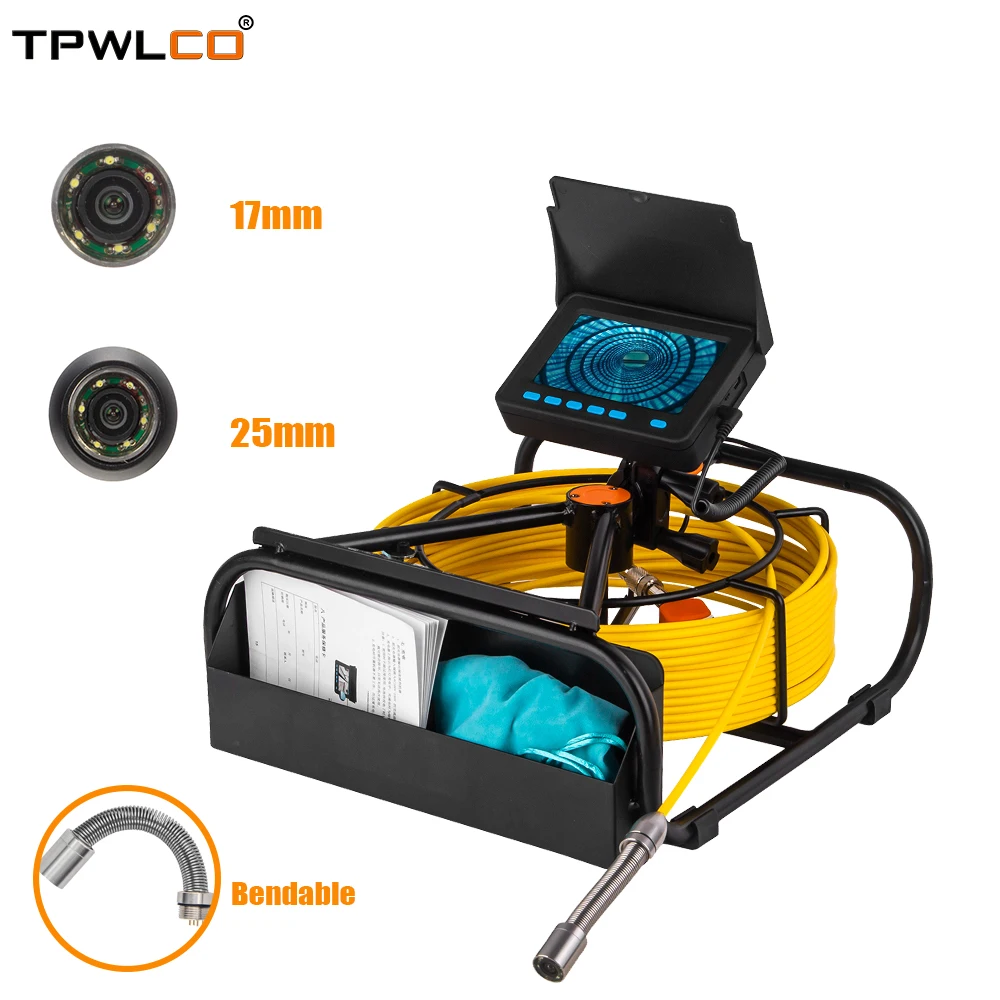 Industrial Pipe Endoscope 17mm Camera Sewer Waterproof 7" Monitor Drain CCTV Inspection System 16GB SD Card With DVR Recorder
Industrial Pipe Endoscope 17mm Camera Sewer Waterproof 7" Monitor Drain CCTV Inspection System 16GB SD Card With DVR Recorder