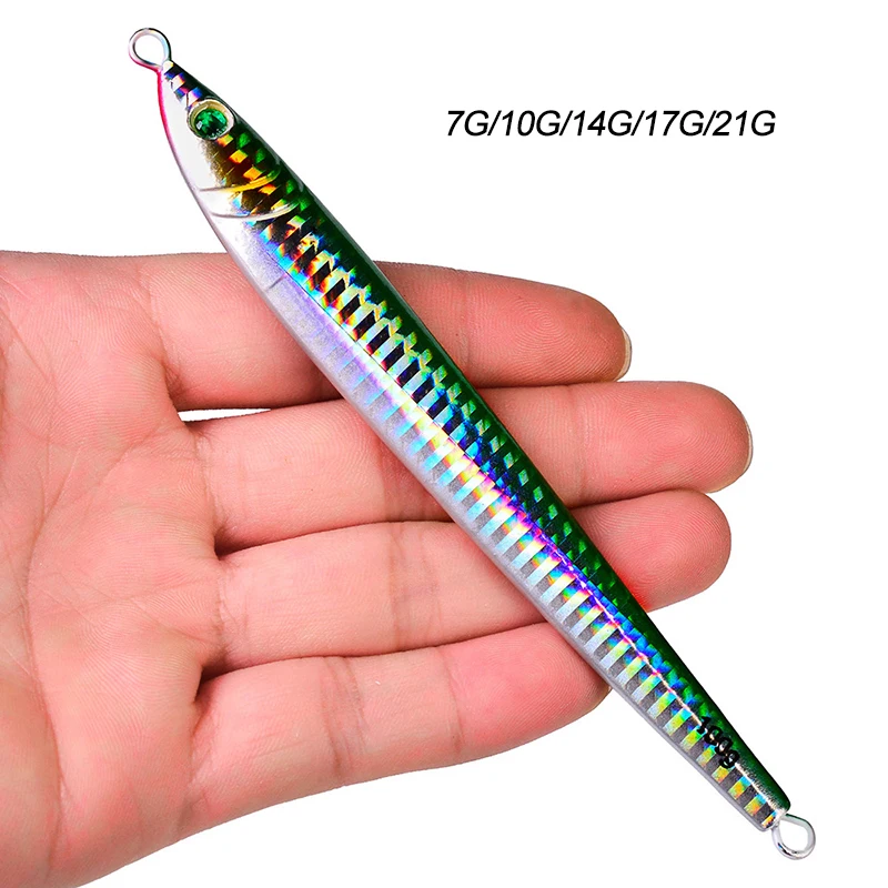 Metal Jig Bass Fishing Lures Fishing Tackle Saltwater bait 7-21g Slow Jigging Lure Hard Artificial Baits Tuna Trolling No Hook
Metal Jig Bass Fishing Lures Fishing Tackle Saltwater bait 7-21g Slow Jigging Lure Hard Artificial Baits Tuna Trolling No Hook