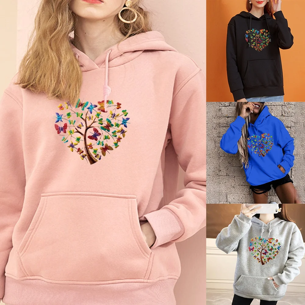 Women's Fashion Hoodie Long Sleeve Big Pocket Sweatshirts Butterfly Tree Print Casual Sports Pullover Ladies Pullover Hoodies
Women's Fashion Hoodie Long Sleeve Big Pocket Sweatshirts Butterfly Tree Print Casual Sports Pullover Ladies Pullover Hoodies