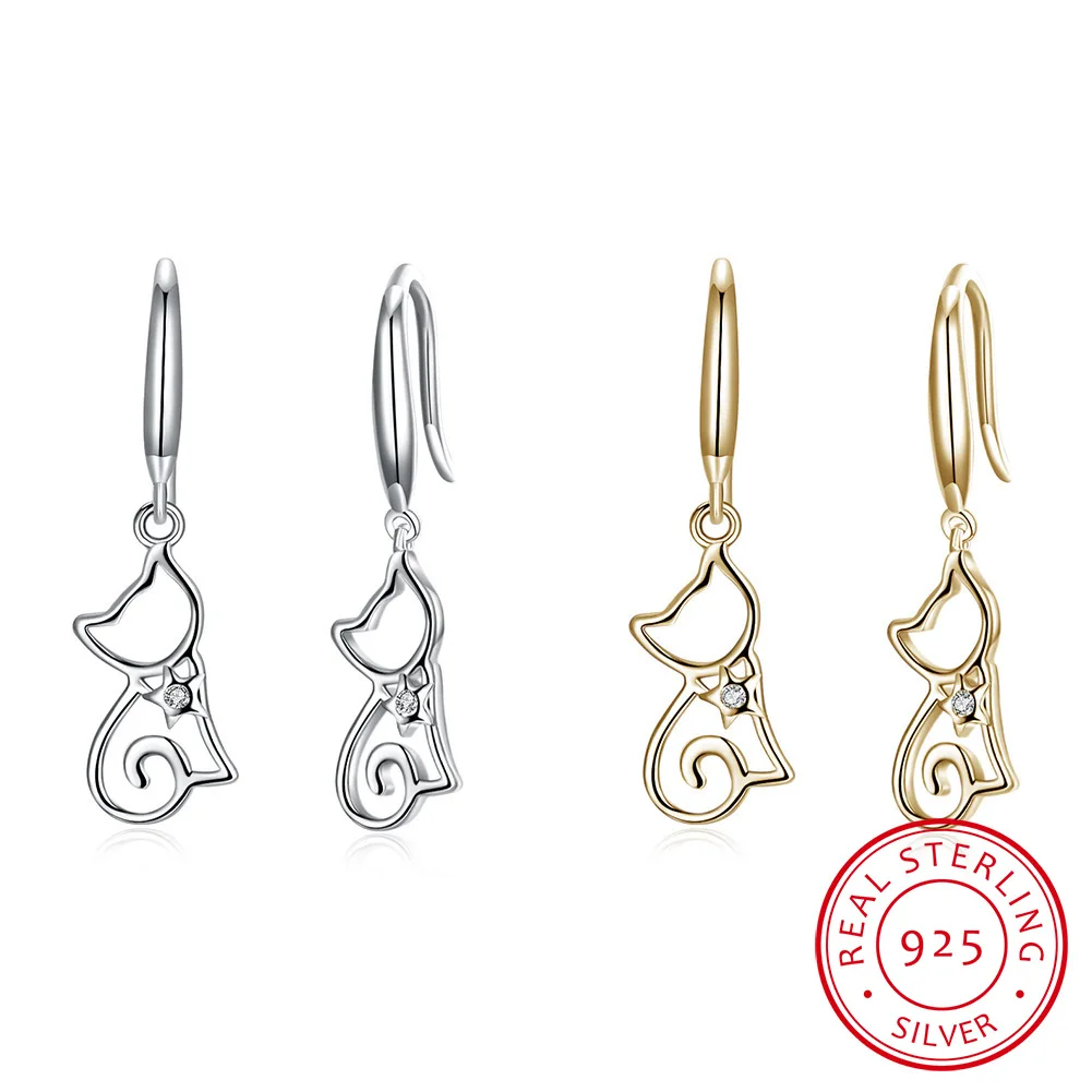 LEKANI 100% Real 925 Sterling Silver Earring Sweet Cute Cat Drop Earrings Charming Fine Jewelry Christmas Gifts For Women
LEKANI 100% Real 925 Sterling Silver Earring Sweet Cute Cat Drop Earrings Charming Fine Jewelry Christmas Gifts For Women