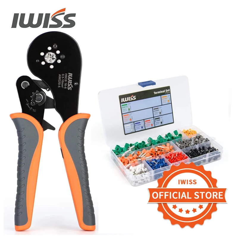 IWISS HSC8 16-6 Upper Range Crimp Tool for 20 to 5AWG End Sleeve Ferrules Ratcheting & Self-adjustable Crimping Plier
IWISS HSC8 16-6 Upper Range Crimp Tool for 20 to 5AWG End Sleeve Ferrules Ratcheting & Self-adjustable Crimping Plier