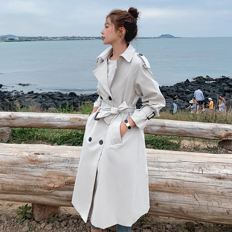 Fashion Pop Double-Breasted Women Trench Coat Long Belted Slim Lady Duster Coat Cloak Female Outerwear Spring Autumn Clothes
Fashion Pop Double-Breasted Women Trench Coat Long Belted Slim Lady Duster Coat Cloak Female Outerwear Spring Autumn Clothes