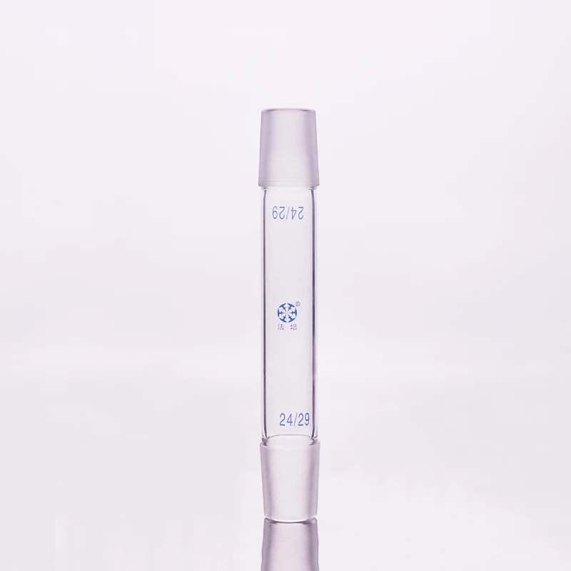 Adapter with two stoppers standard ground mouth 24/29, Length of middle tube 100mm, Double external grinding joint, Double plug
Adapter with two stoppers standard ground mouth 24/29, Length of middle tube 100mm, Double external grinding joint, Double plug