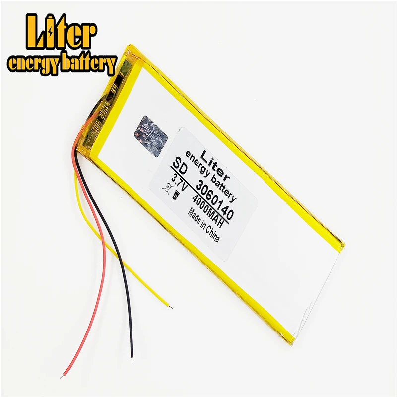 3 линии 3,7 v, 4000 mah, 3060140 3065140 полимерный литий-ионный/литий-ионный аккумулятор для планшетных ПК, банк питания, сотовый телефон, динамик
3 линии 3,7 v, 4000 mah, 3060140 3065140 полимерный литий-ионный/литий-ионный аккумулятор для планшетных ПК, банк питания, сотовый телефон, динамик