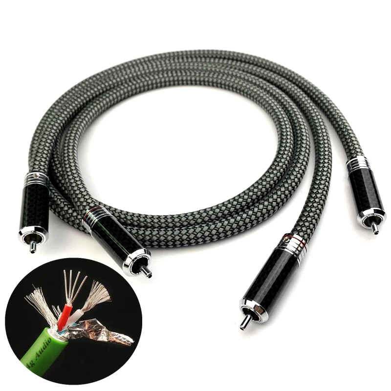 High End Silver Plated RCA Cable 7N OCC Copper HiFi Audio Interconnect Line Carbon Fiber Connector
High End Silver Plated RCA Cable 7N OCC Copper HiFi Audio Interconnect Line Carbon Fiber Connector